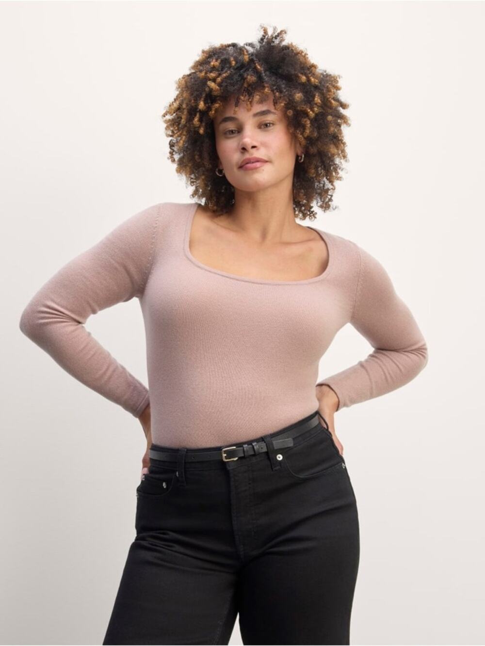 Everlane The Square Neck Cashmere lightweight Sweater NWT Size XXS